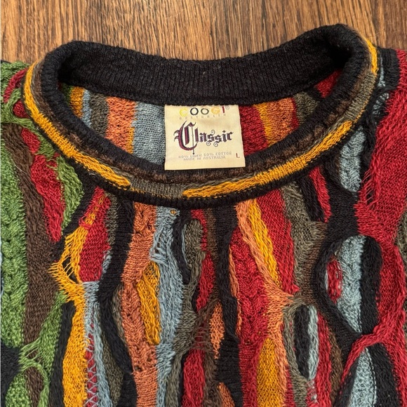 COOGI Classic Men’s Sweater in Vibrant Multicolor Pattern Grandpa 90s Size Large - Picture 9 of 10
